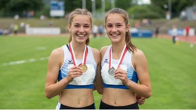 Zwei Nachwuchsathleten der Leichtathletikabteilung bei den Deutschen Mehrkampfmeisterschaften in Schleswig-Holstein