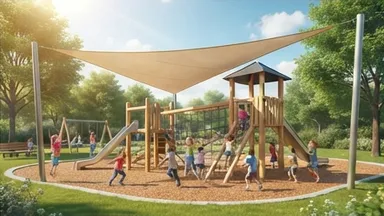 Neue Beschattung für den Spielplatz auf der Heide