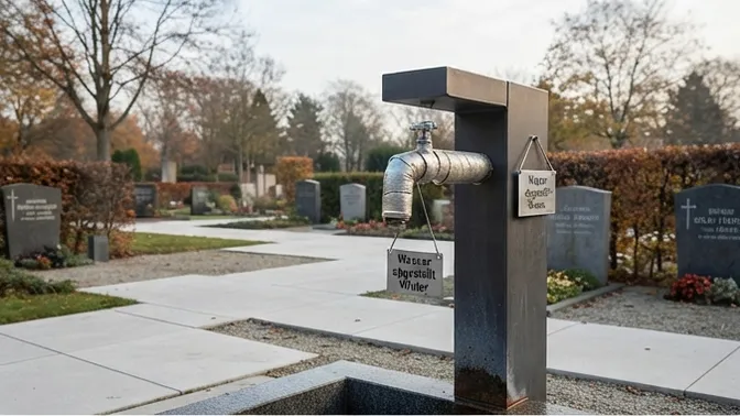 Wasser auf dem Friedhof wird abgestellt