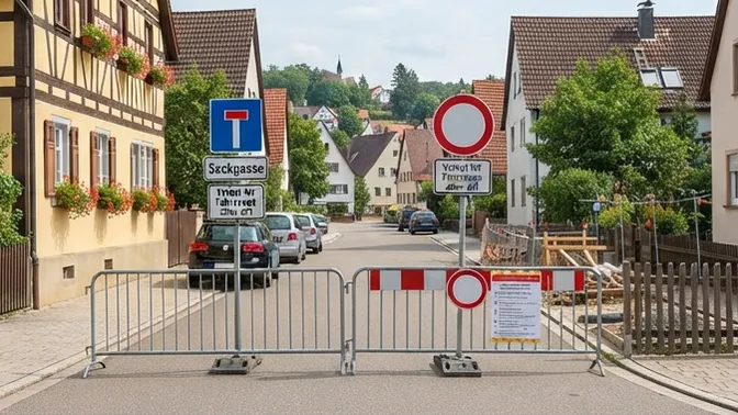 Sperrung in der Rathenaustraße