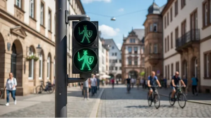Ampelmännchen Sicki hilft zukünftig bei Bedarf die Kaiserstraße zu überqueren