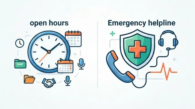 Öffnungszeiten und Bereitschaftsdienste