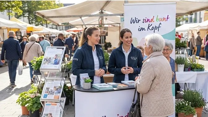 Infostand und Demenz-Parcours auf dem Landstuhler Wochenmarkt
