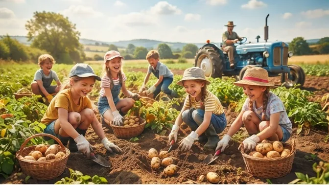 Kartoffelernte mit den Vorschulkindern der Prot. Kita Schopp