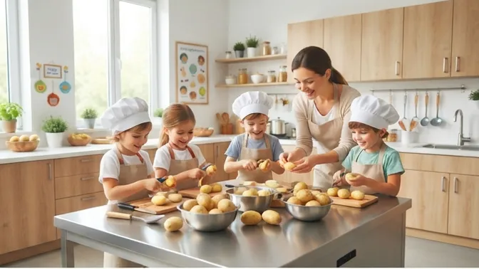 Vorschulkinder der Prot. KiTa „Apfelbäumchen“ Höheinöd entdecken die Kartoffel